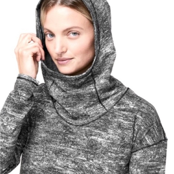 Lululemon Endeavor Pullover w Hood. Black White Spray Jacquard, size 4. - Picture 2 of 13
